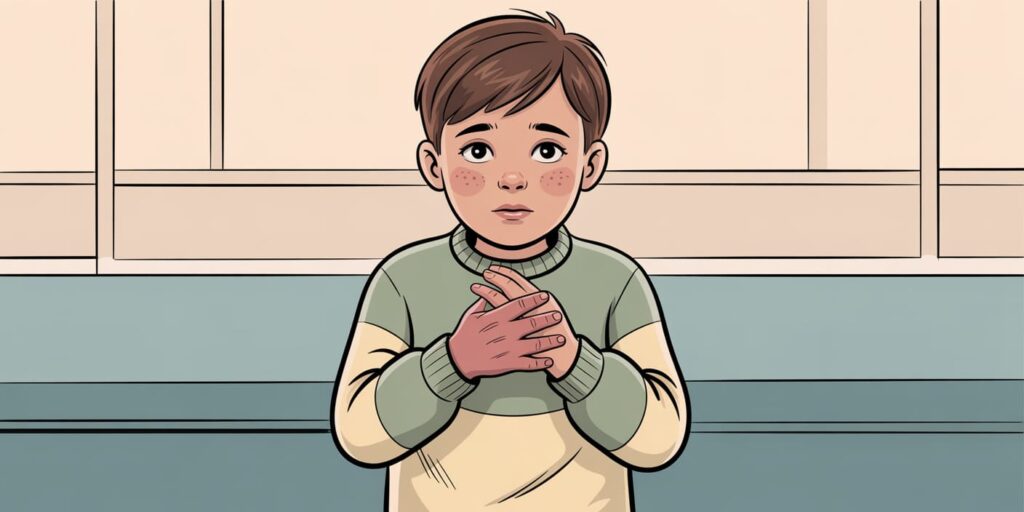 Bambino con sindrome di Raynaud